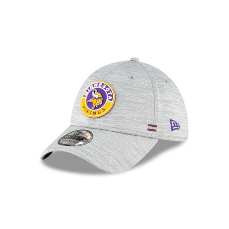 NFL Minnesota Vikings Official Fall Sideline 39Thirty Stretch Fit (CKQ8394) - Grey New Era Caps